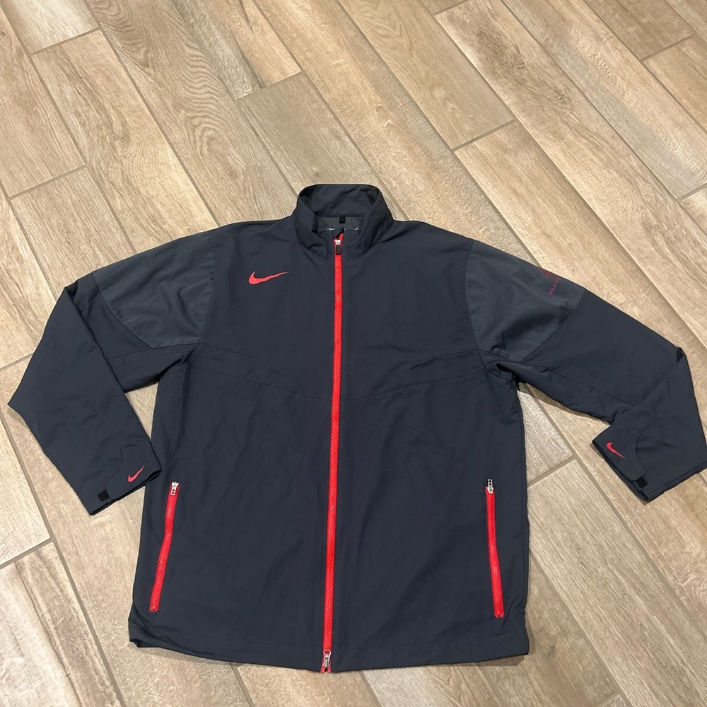 Nike Mens Golf Performance Jacket Pelican Hill Full Zip front Gray Large